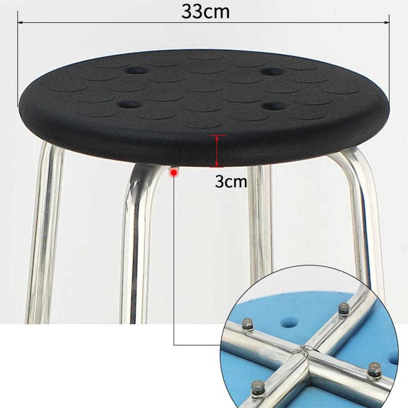 Rolling Stool Adjustable Height Stool with Ultra-Thick Seat Cushion Swivel Stools Chair for Salon