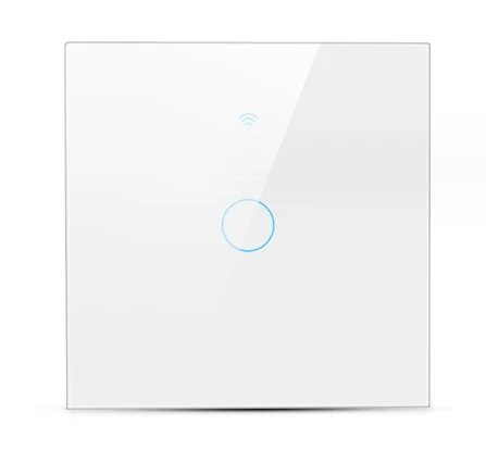 WIFI switch Single firewire touch Tuya smart wall light voice timing tempered glass Euro gauge wall switch