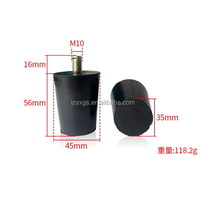 M10*35*56mm Solid heavy duty rubber pad heavy duty shock absorber foot pad table chair leg elevating foot
