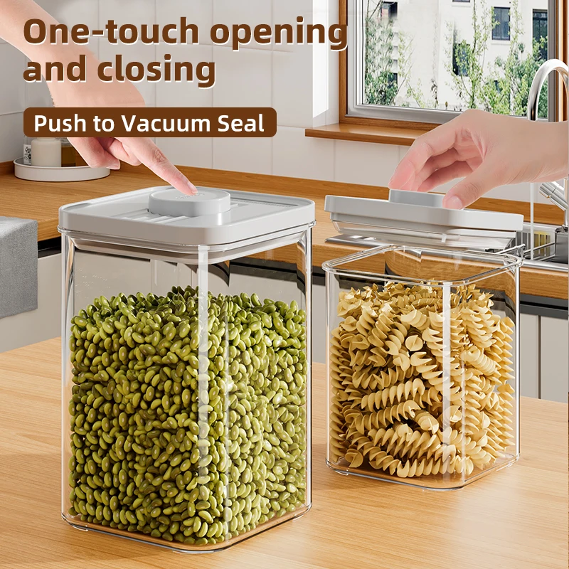 Kitchen Airtight Sealed Plastic Pantry Organizer Dry Food Cereal Box Meal Prep Container Stackable Storage Pot Containers