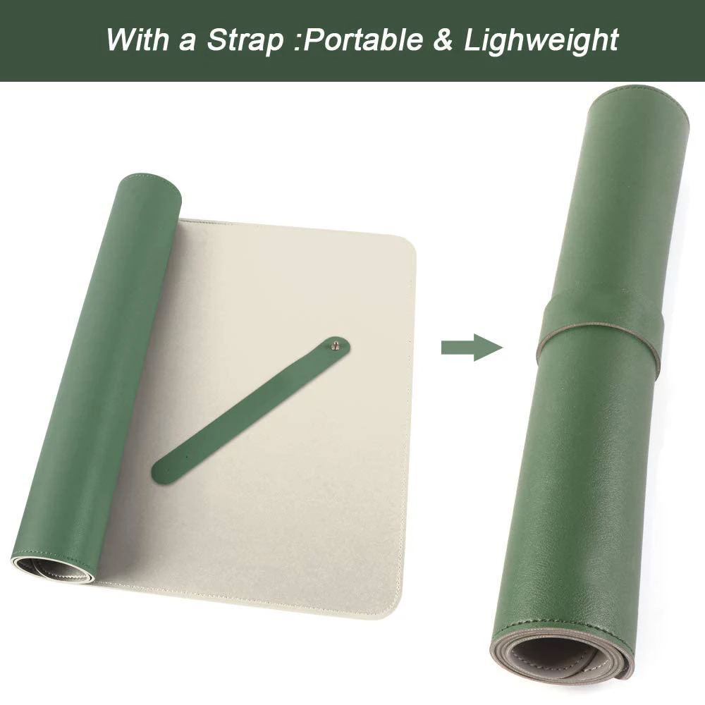 Customized Gaming Pad Portable Writing Mats Double Size Leather Desk Mat