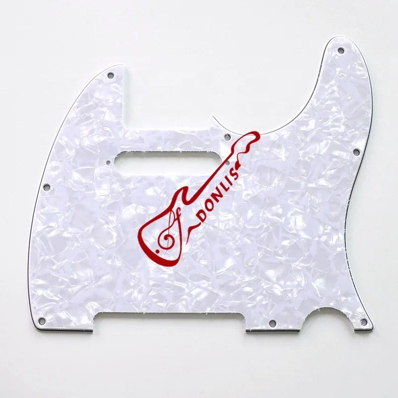 Donlis Prewired White pearloid TL Guitar Pickguard Assembly Wired With Ceramic Pickup Sets And Assmebled Control Plate