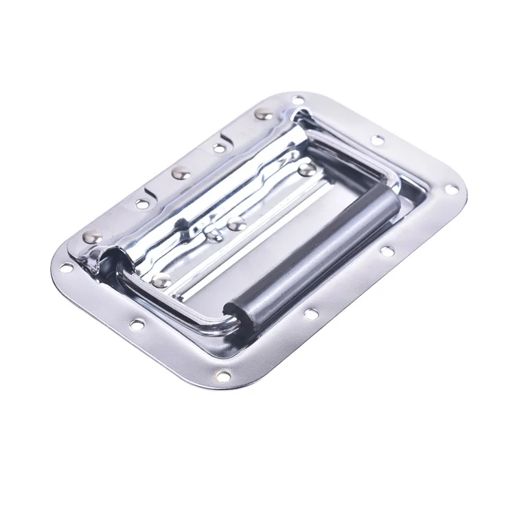 spring loaded recessed metal handles with black plastic,road case accessories