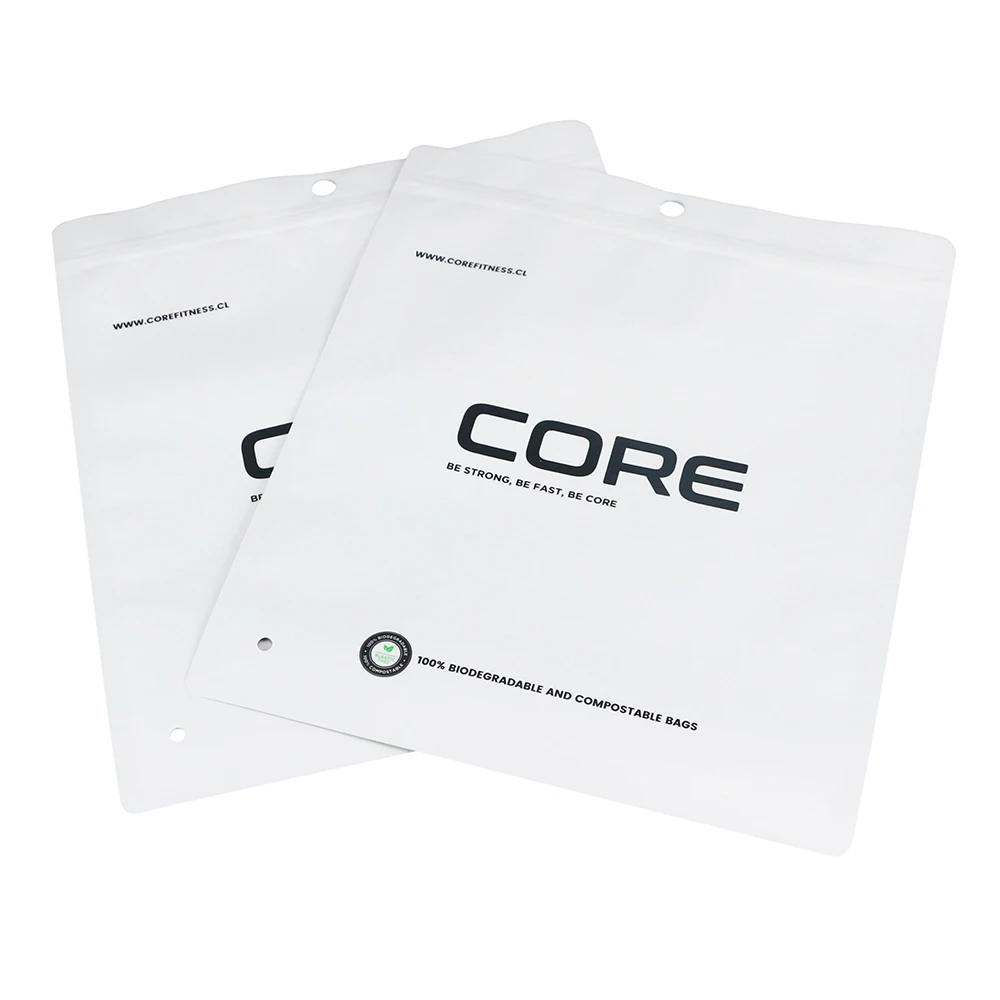 Fully Degradable PLA Plastic Kraft Paper Bag Zipper Custom Size Clothing Packaging Garment Storage Biodegradable Storage Bags