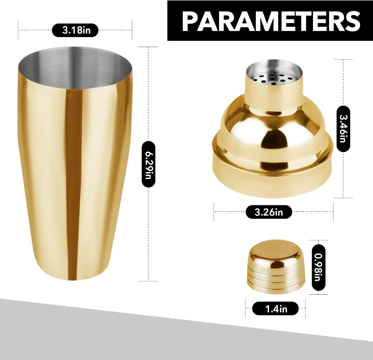 Wholesale Bar Tools Colorful  Glitter Martini Stainless Steel Oxygen Cocktail Frozen Machine Cocktail Shaker Color Gift Box
