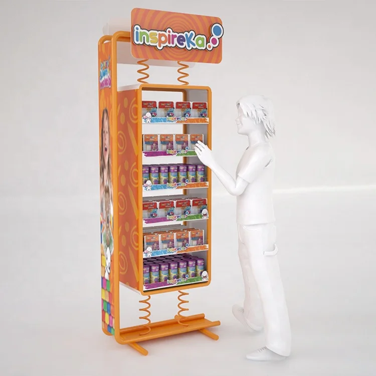 Retail store Metal Floor Standing Stationery display stand Toy display rack