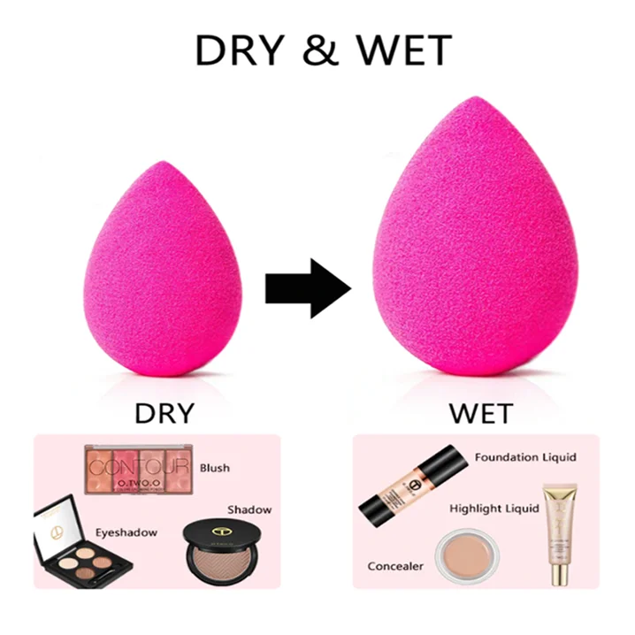 
Lowest Price Promotion Make Up Sponge Foundation Blending Cosmetic Puff Rose Pink Super Soft Beauty Makeup Sponge Blender 
