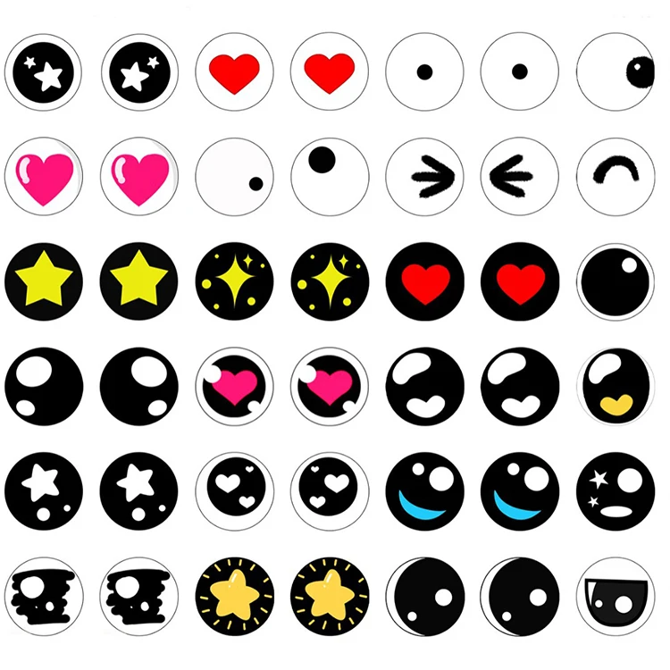 Customized Doll Accessories Glass Eyes Kids DIY Mini Baby Doll Glass Heart Eyes for 10 cm 15cm 20cm doll