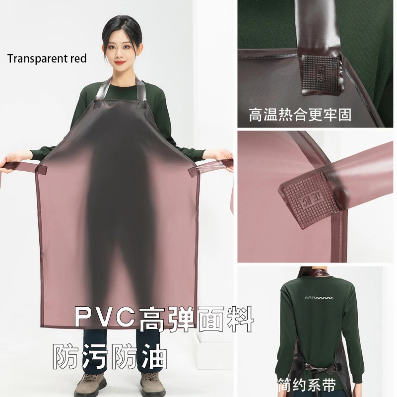 Kitchen Extended 105 Halter Waterproof Catering Aprons Utility Transparent PVC Apron