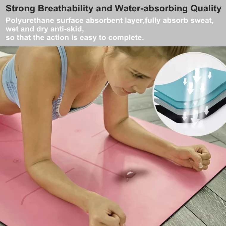 Amazon top seller dropship 5mm natural polyurethane leather pu rubber yoga mat for fitness