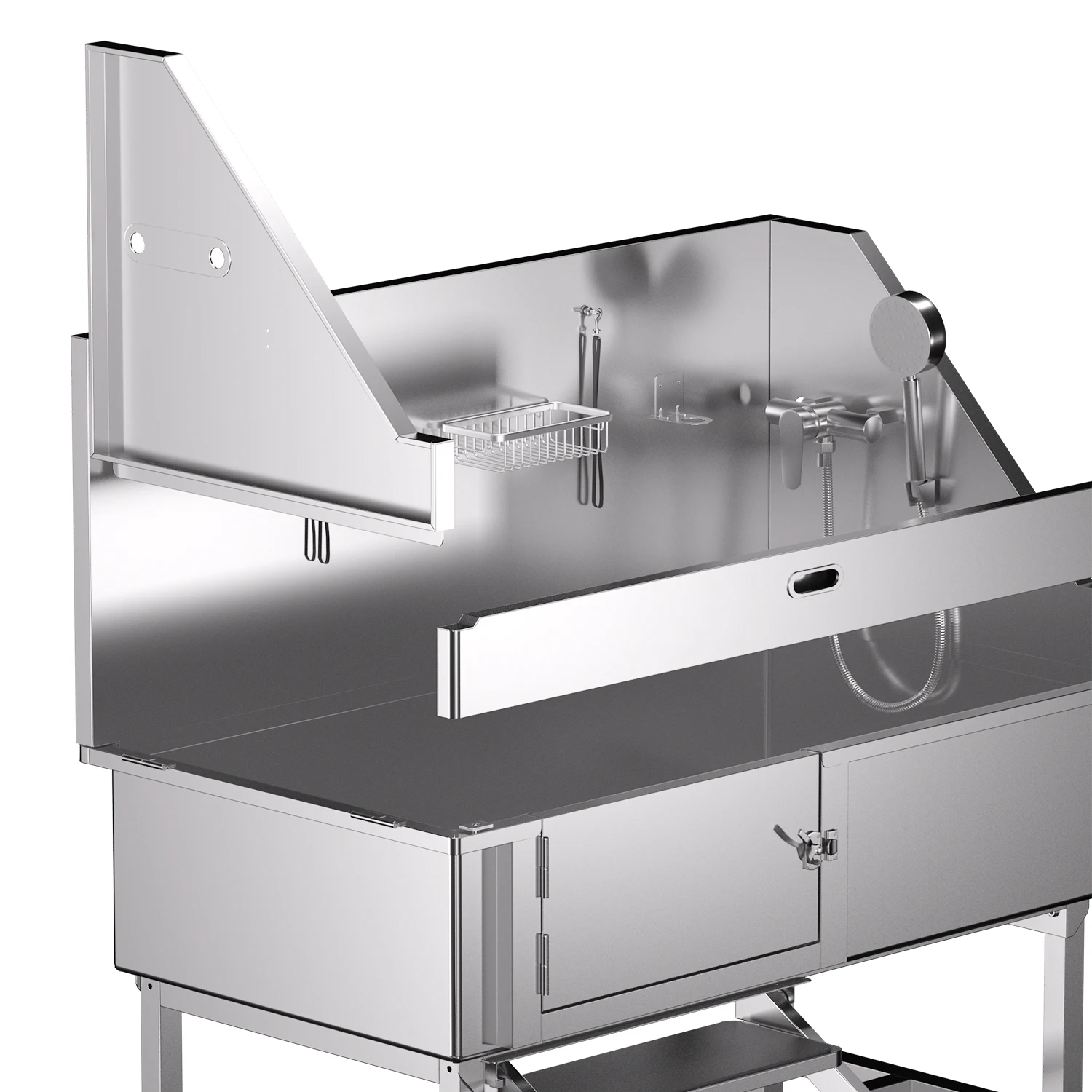 62 inches Veterinary clinic bathtub stainless steel with stairs