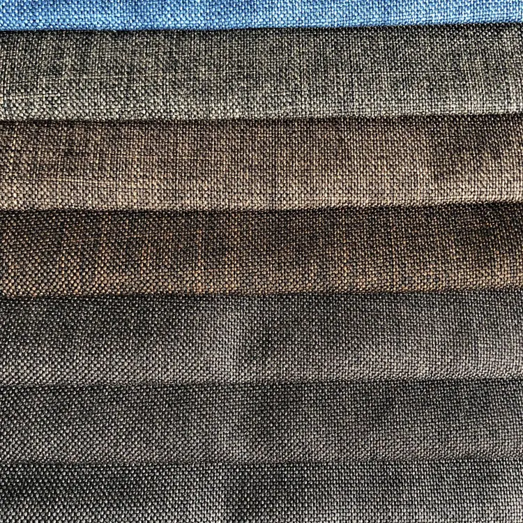 Free Sample Home Deco Polyester Linen Look Fabric Linen Upholstery Sofa Textile Fabric