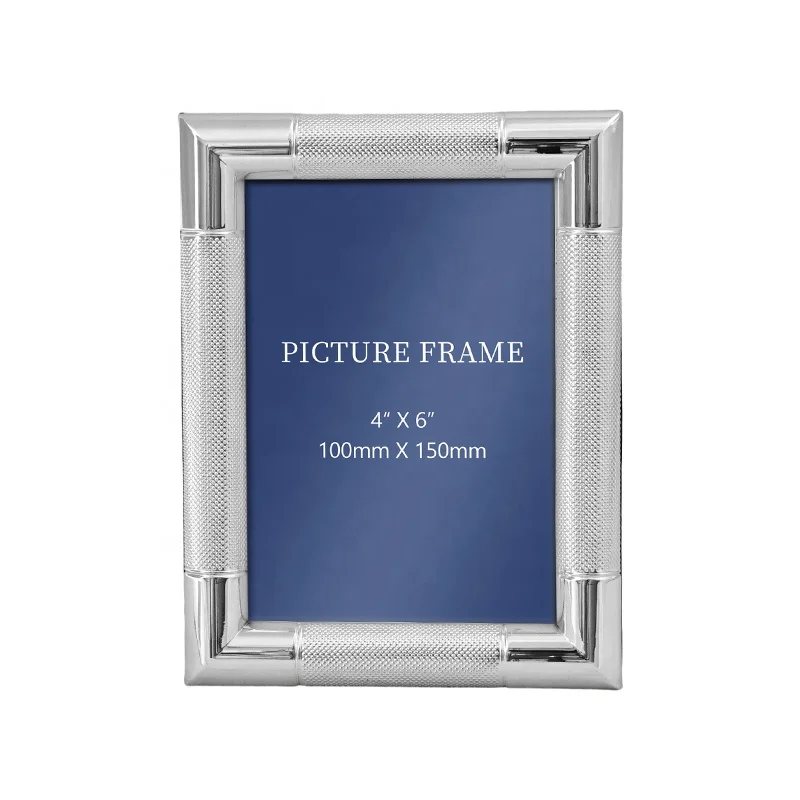 Silver Glitter Wide Edge Photo Frame Silver Plated Photo Frame Landscape or Portrait for Table