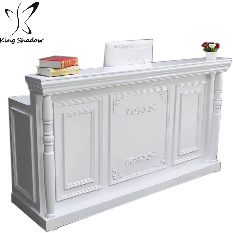 Unique White Reception Desk Office Shop Reception Counter Custom Salon Receptionist Front Desk