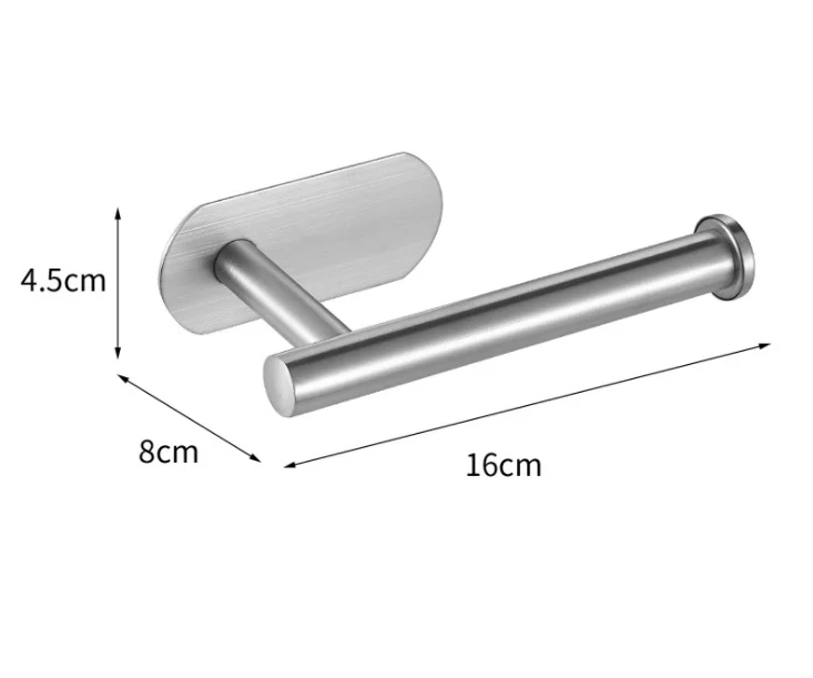 Luxury 4 Pcs Self Adhesive Bathroom Home Accessories Hardware Set No Drilling Clothes Towel Bar Stainless Steel Rack Set