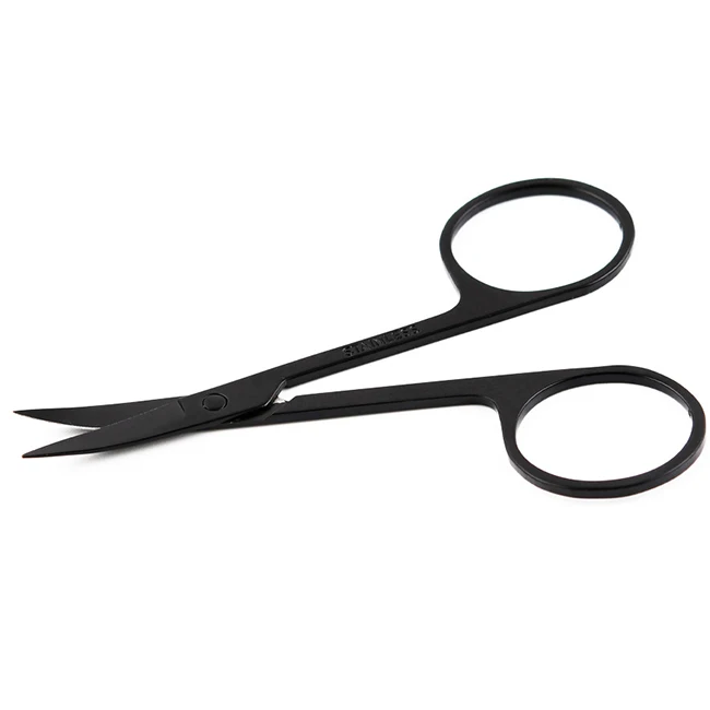 Wholesale High Quality Multifunctional Black  Professional Makeup Tool Grooming Stainless Steel Lahses Eyebrow Scissor