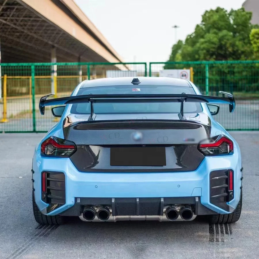 Real Carbon Fiber Universal Rear Spoiler For BMW M3 M4 G80 G82 F80 F82 Rear Swan Neck Wing Universal Spoiler