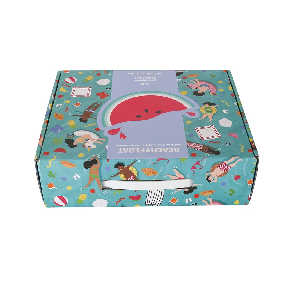 Custom logo printed flat pack folding die cut gift box