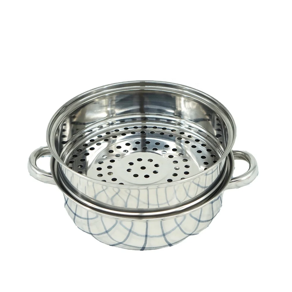 2 Layers Stainless Steel Steamer Pot  With  Glass  Lid  Multifunctional Steamer Pot With SS Handle