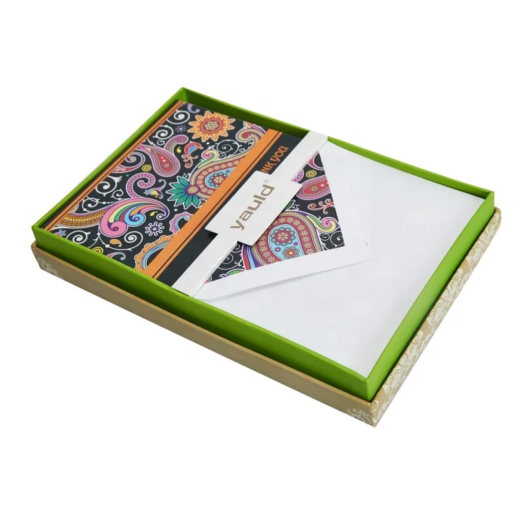 Eco Friendly Thank You Greeting Cards with Envelope Liner, Custom Printed High Quality 2 UP Gift Box