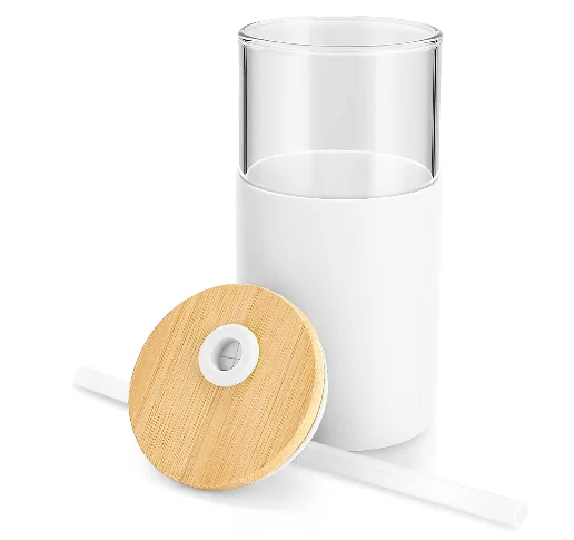 Best Selling 18oz Gradient Color Skinny Tumbler Lid Straw Frosted Straight Glass Water Bottles Sublimation Blank Glass Tumbler