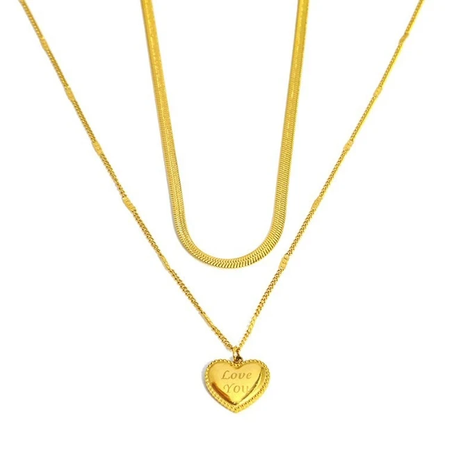 Stainless steel temperament light luxury plated real gold exquisite non-fading necklace women all fashion trend necklace factory