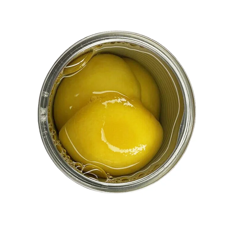 Private brand round tin canned Yellow peach fruit can middle capacity sweet custom order OEM sample