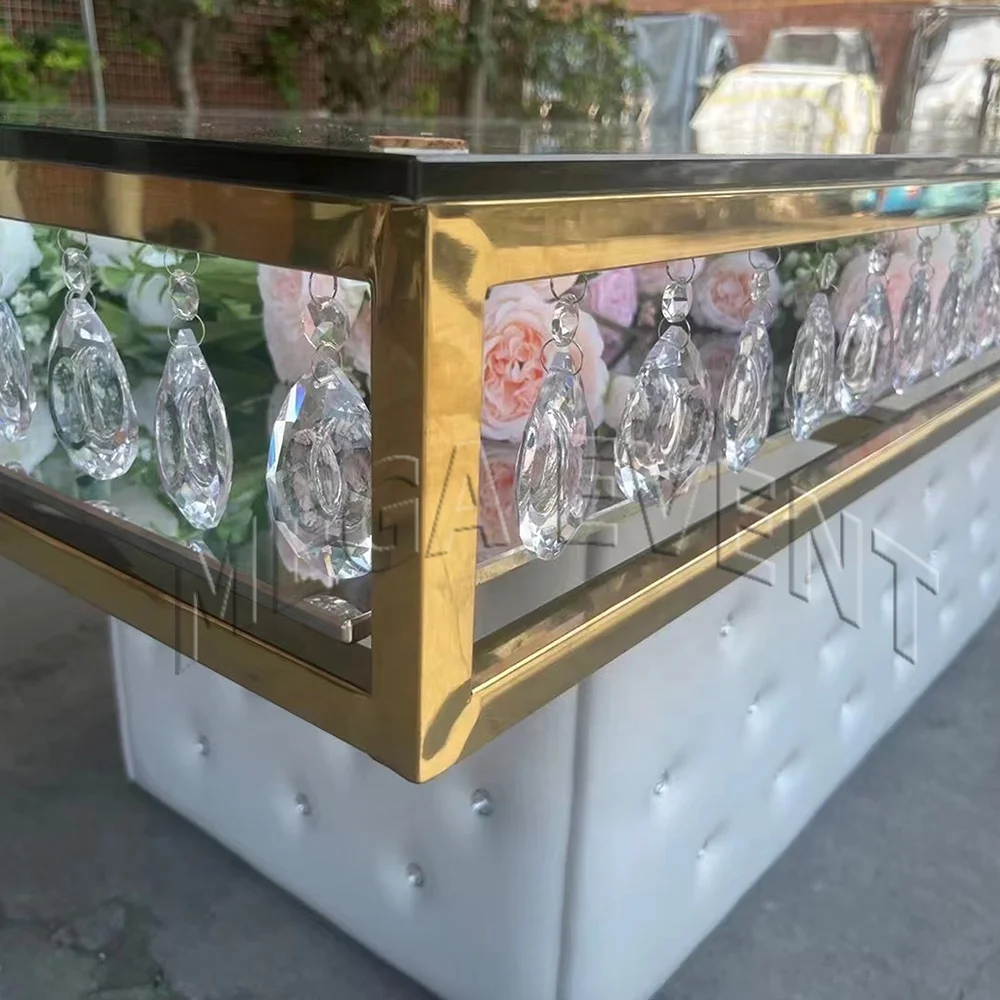 Cheaper Wedding Table Clear Glass Crystal Dining Table Set Luxury Party Tables And Chairs For Event Furniture