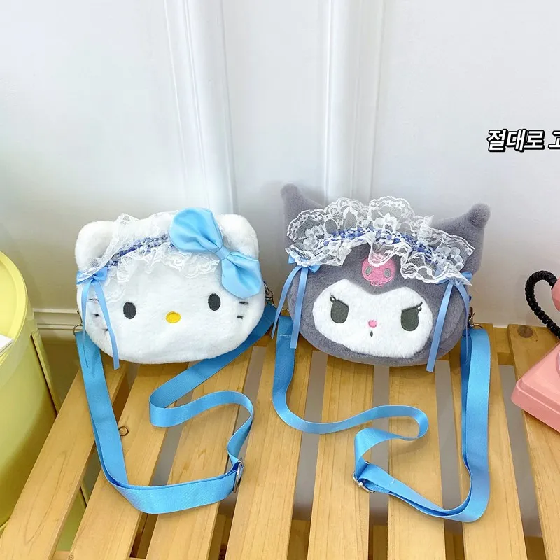 wholesale kawaii women handbags girls portable canvas cute shoulder bag fashion kids jk kitty kuromi plush cartoon bags