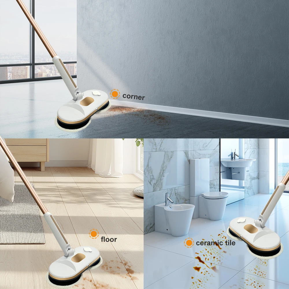 Floor Cleaner Machine with Water Tank Spray Automatic Dual Spinning Spraying Floor Electric Cleaner Mop self clean