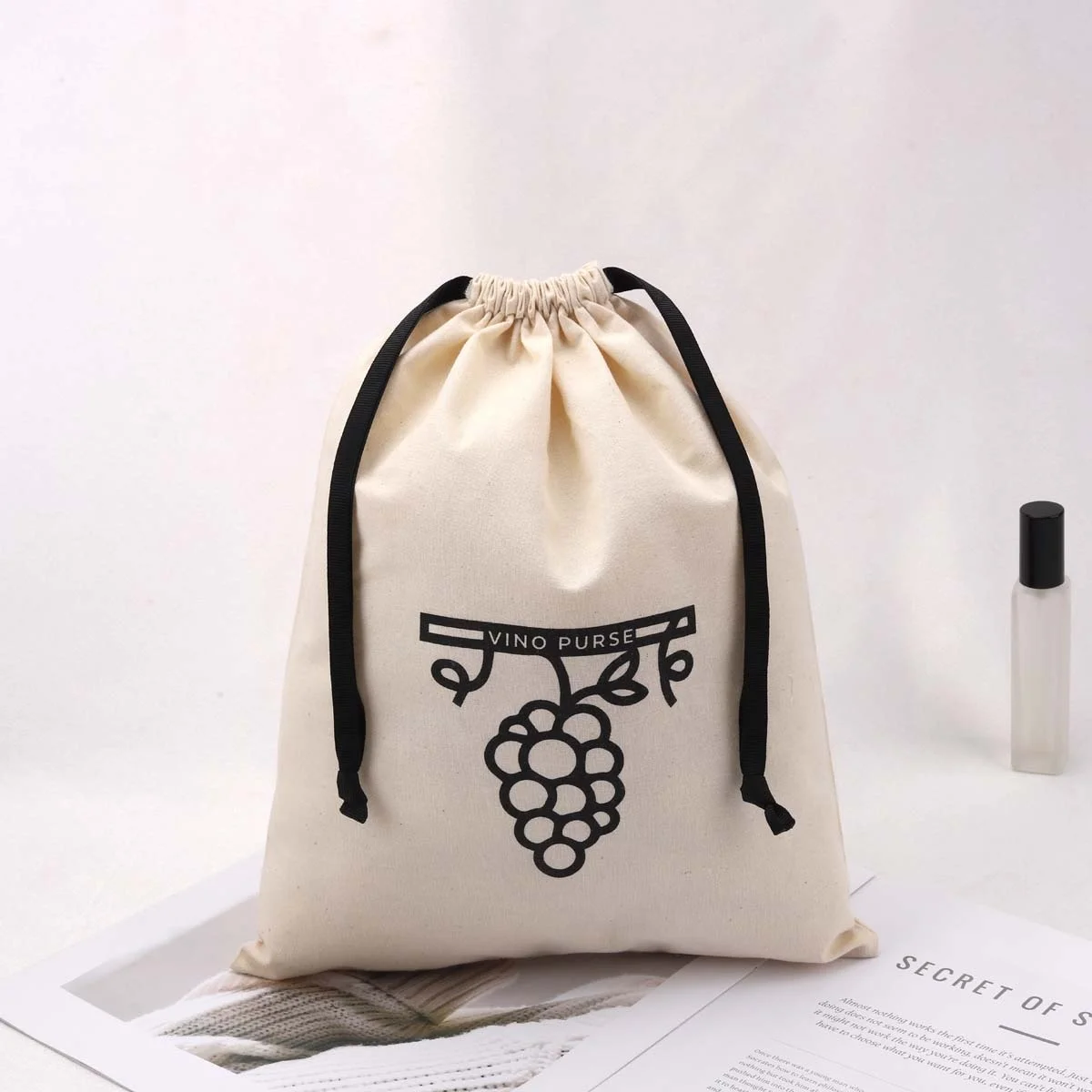 High Quality Caotton Muslin Drawstring Hangover Kit Bag Custom Recyclable Cotton Shoe Hat Clothes Dust Pouch