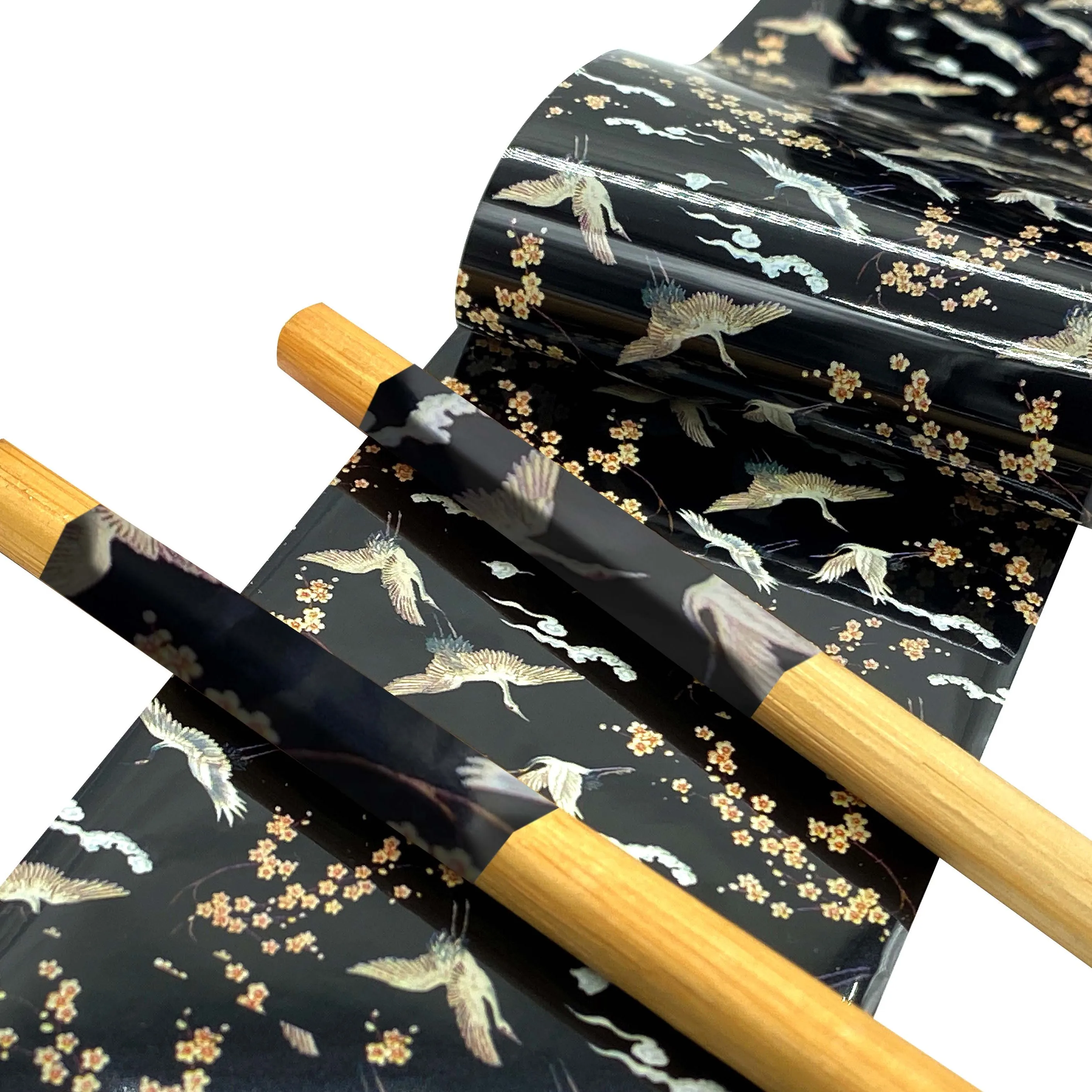 Heat transfer film wood chopstick printing