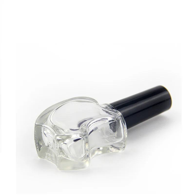 Wholesale 5ml 8ml 10ml 15ml UV Gel Heart Apple Shape Matte Black Clear Empty Cosmetic Nail Polish Glass bottle with Brush Cap