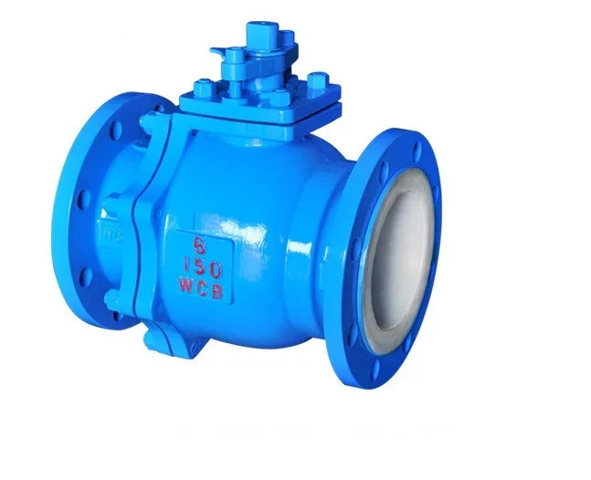 Высококачественная 4-дюймовая углеродистая сталь PTFE/PFA облицованный Фтор шаровой клапан фланцевого типа С червячным приводом для кислотостойкой химической промышленности