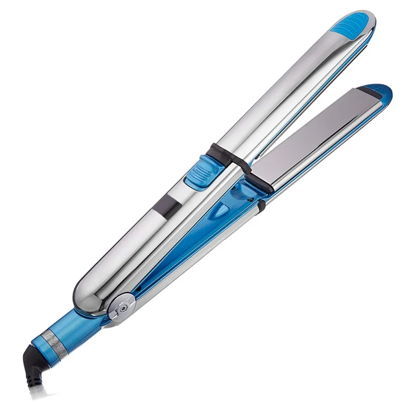 LCD display 750F stainless steel nano titanium ionic hair straightener flat iron private label