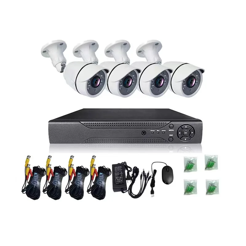 OEM XM HD 4CH Outdoor Home Security CCTV Bullet Surveillance System XMEYE Pro AHD Wire Coaxial Bullet Camera CCTV DVR Kit System
