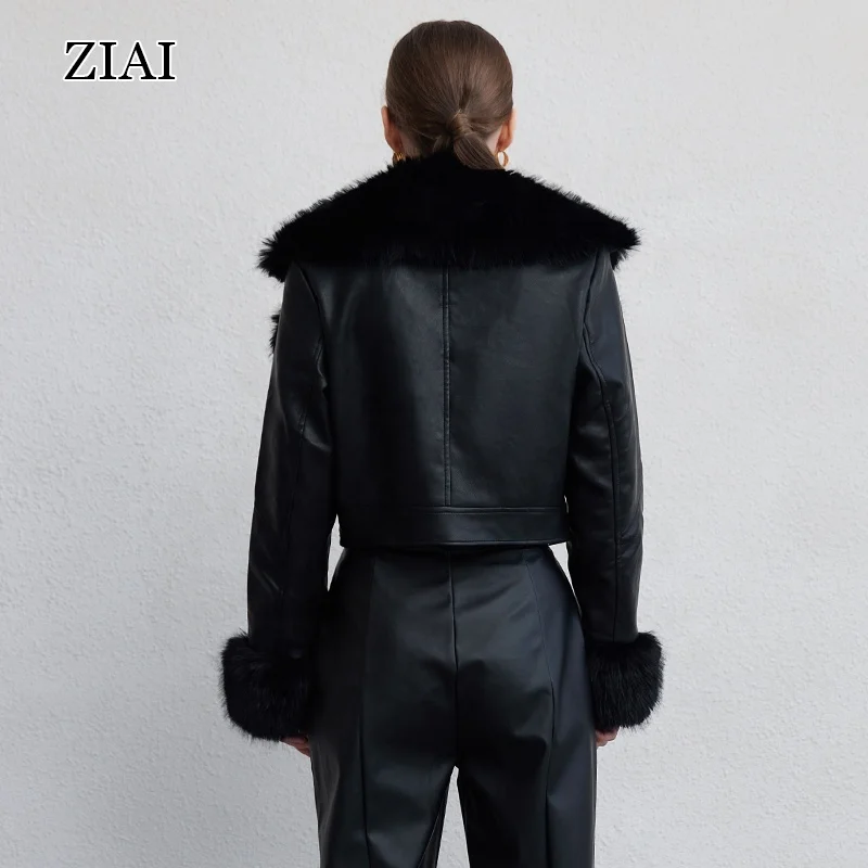 Bomber Jacket Aviator Real Shearling bomber Sheepskin Leather Jacket winter clothes for women