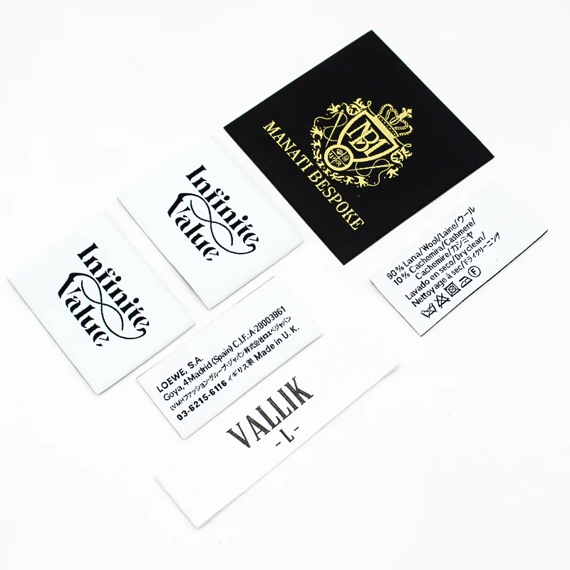 high definition brand hem label for sleeve,loop fold woven hem tag for sleeve