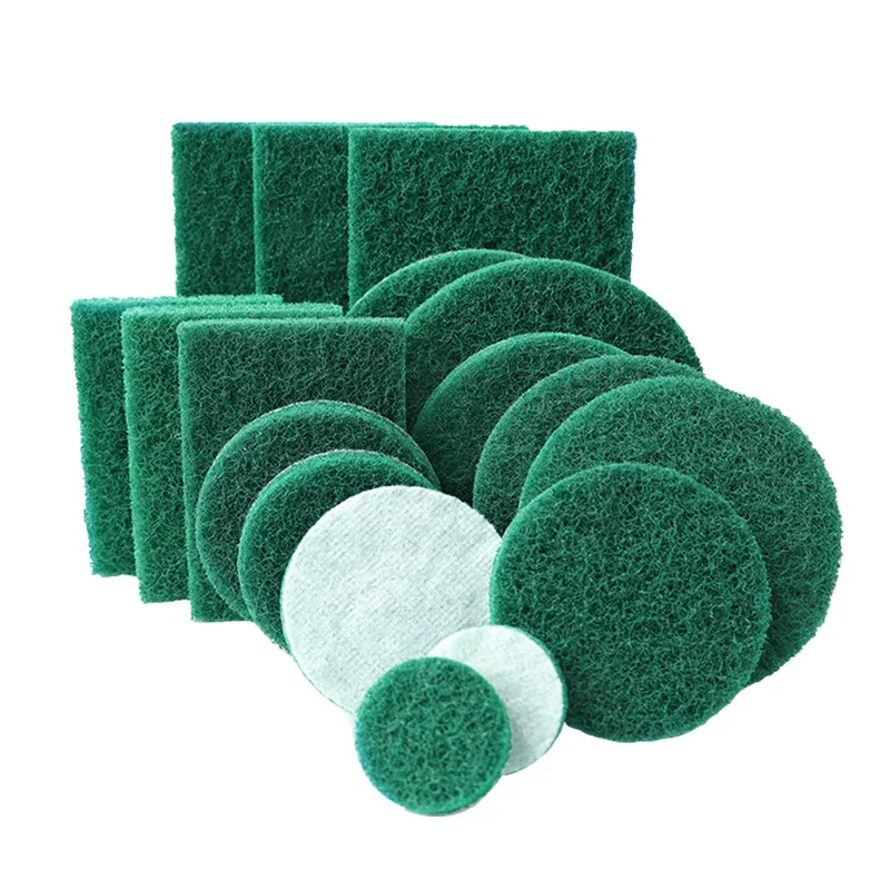 Abrasive Non Scratch Scouring Pads Clean Discs Nonwoven Scouring Pads Kitchen Cleaning Abrasive Green Scouring Pad 2/3/4/5 inch