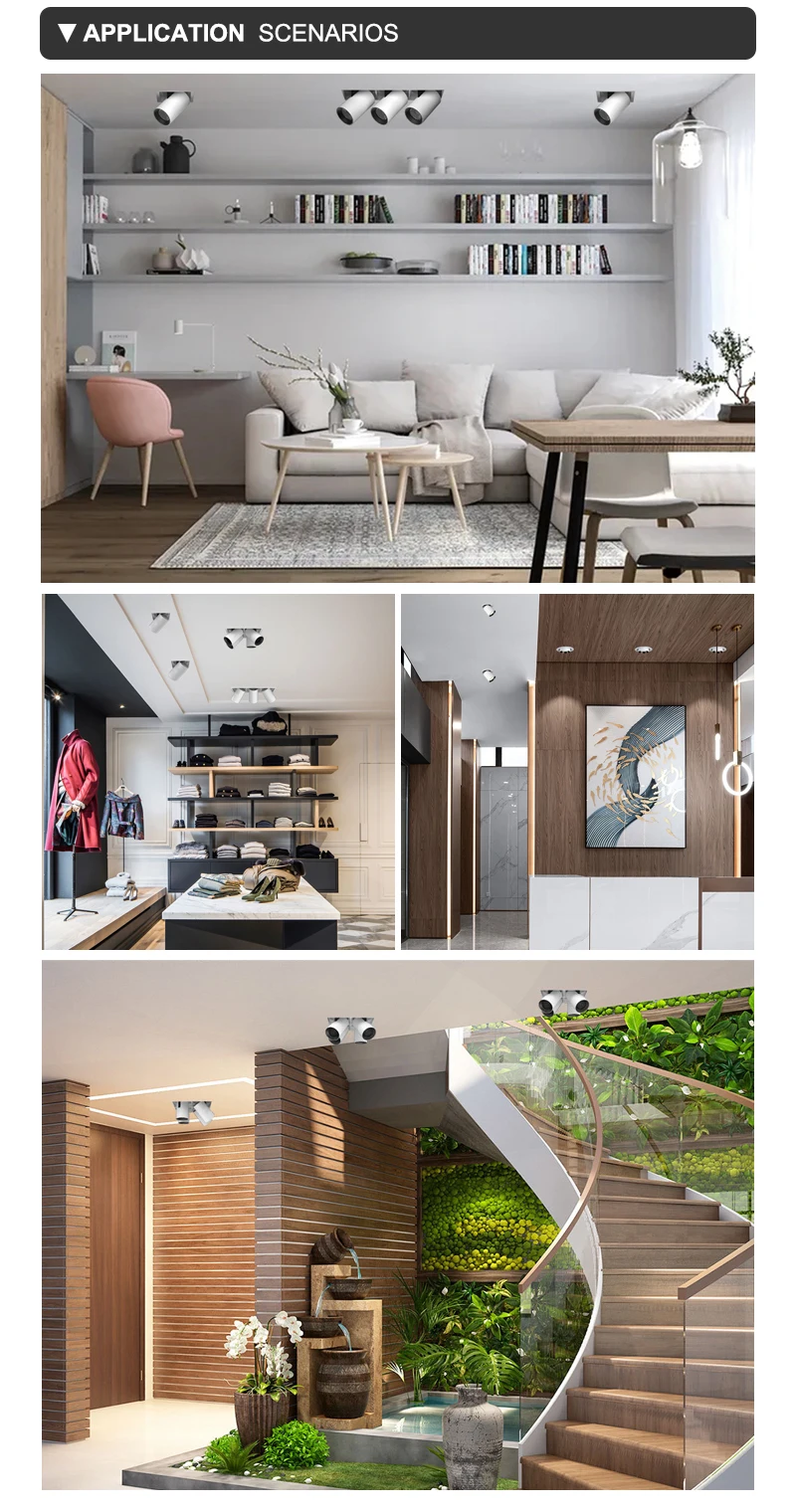 OBALS Grille ceiling lamp led adjustable downlight round 2*7w 12w deep recessed led downlight double head rectangular spot light