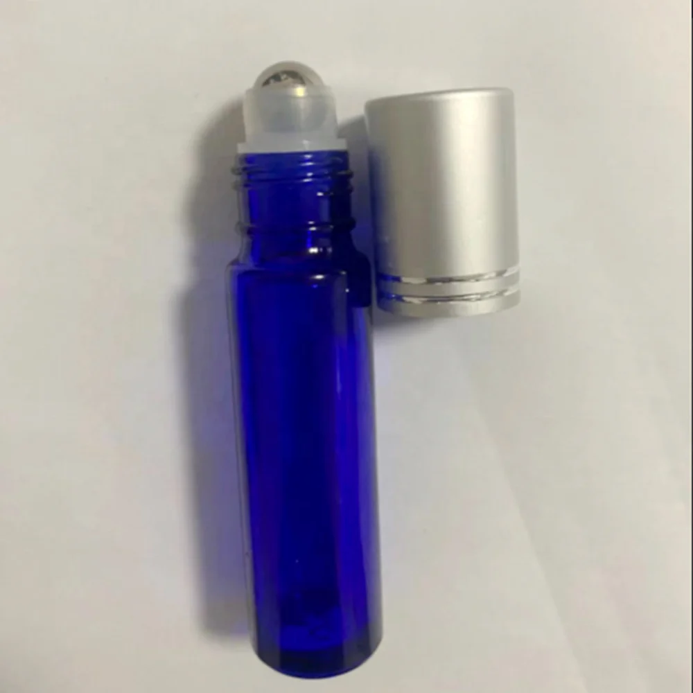 10ml blue amber clear frosted roll on glass bottle