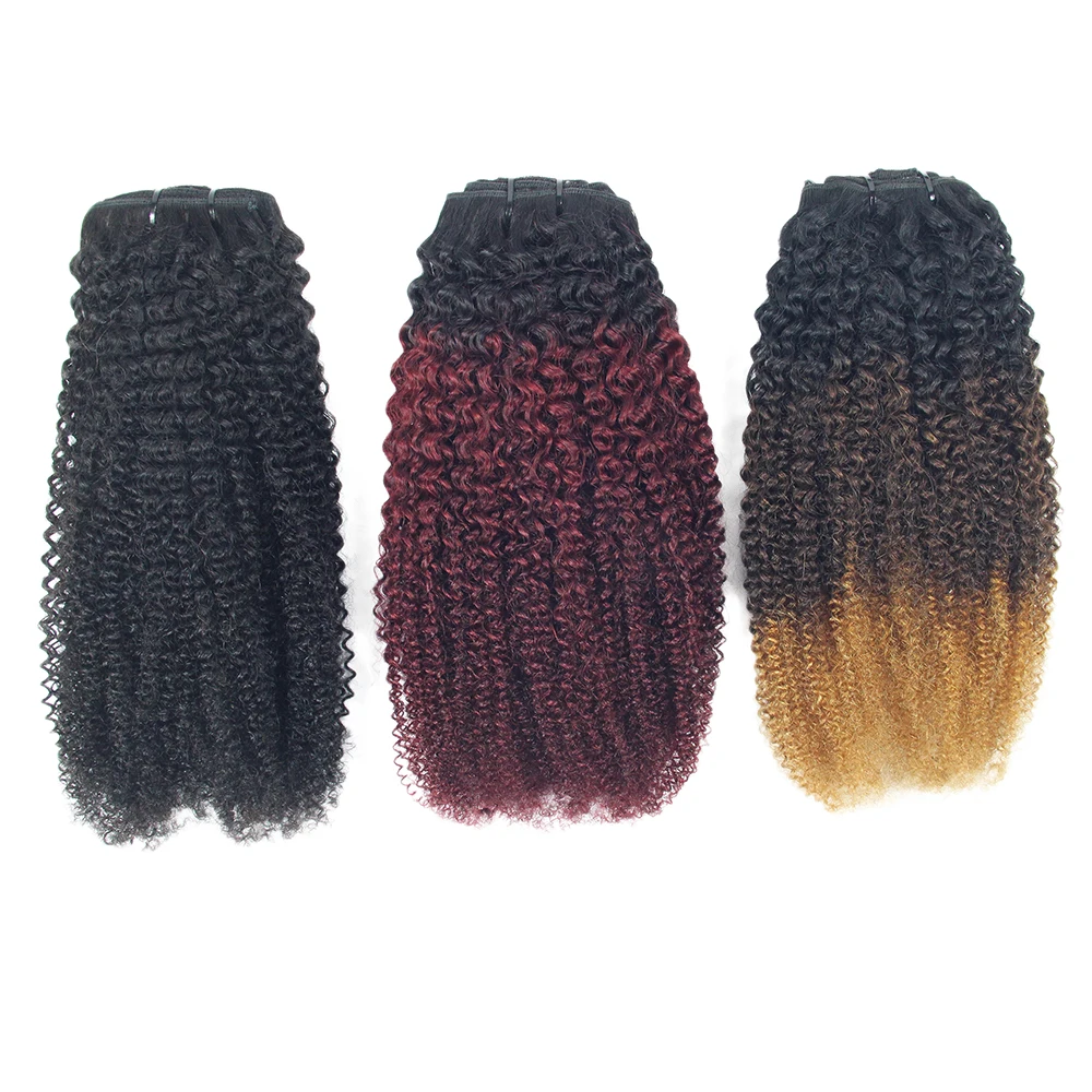 Wholesale 120g 160g 200g thickness virgin human hair with clips,afro kinky curly human hair bundles,human hair indian