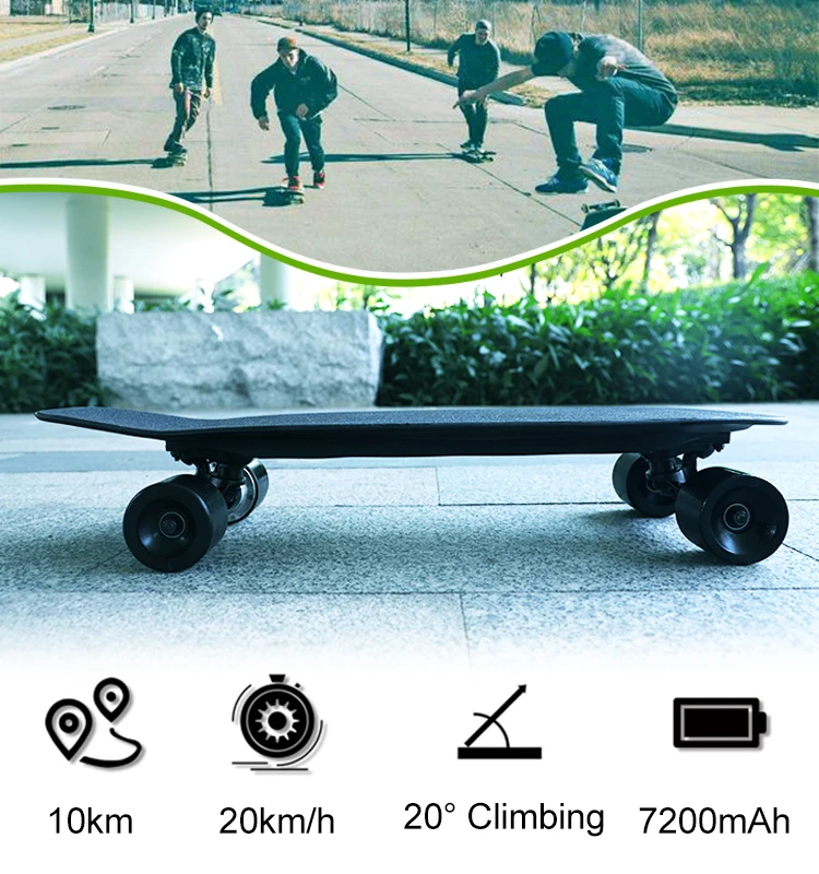 
Fashional Cheap Skate Board Remote Control 350W 20KM/H Small Fish Board skateboard for Teens 