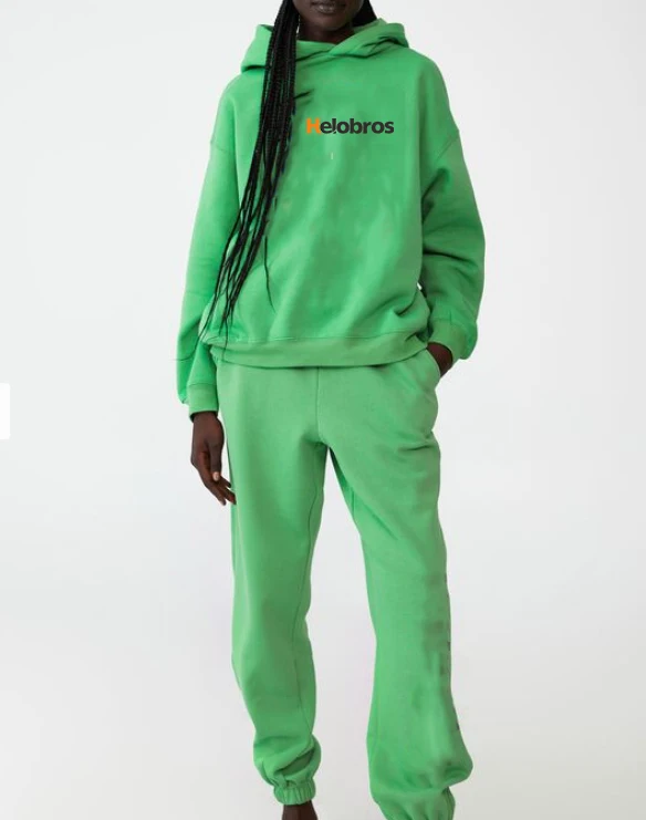 2022 Custom Logo Cotton Tracksuit 2 Piece Set Pullover Sweatpants And Hoodie Set Jogging Training Sweatshirt