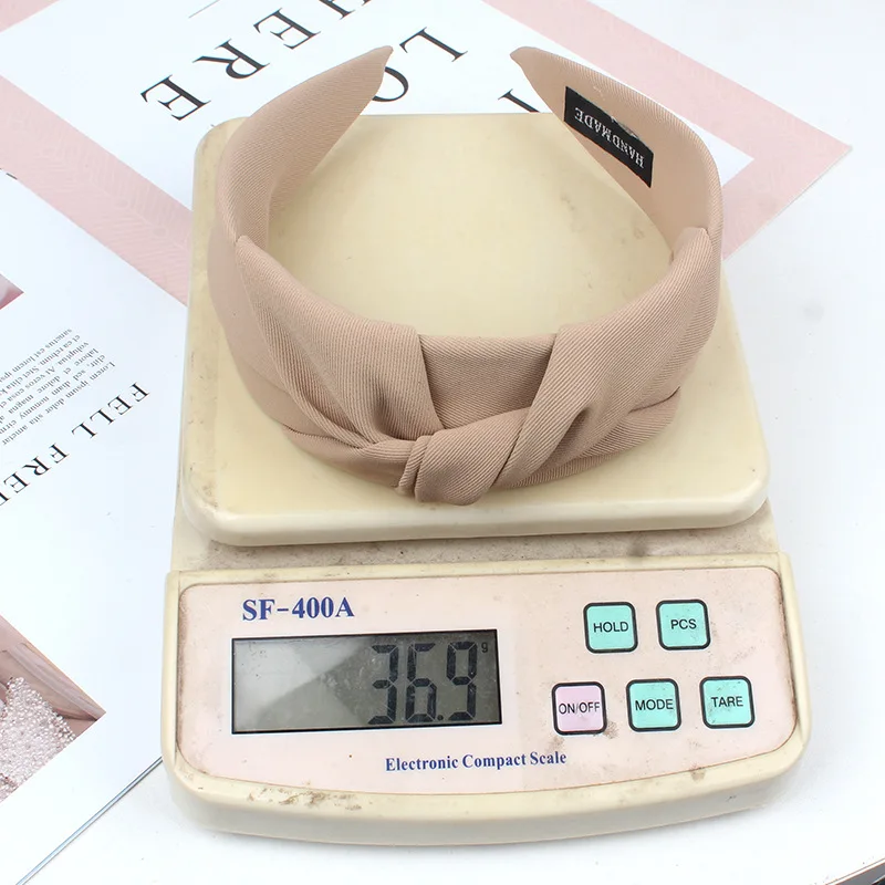 Autumn Winter Twist Knotted Solid Color Headbands for Women Wide Edge SimpleVersatile Headdress Factory Wholesale