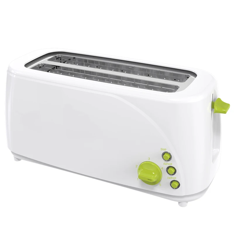 Tenfly Plastic Toaster Factory Customized, Automatic Pop-up Bread Toaster, Home Breakfast Long Slot 4 Slices Sandwich Maker