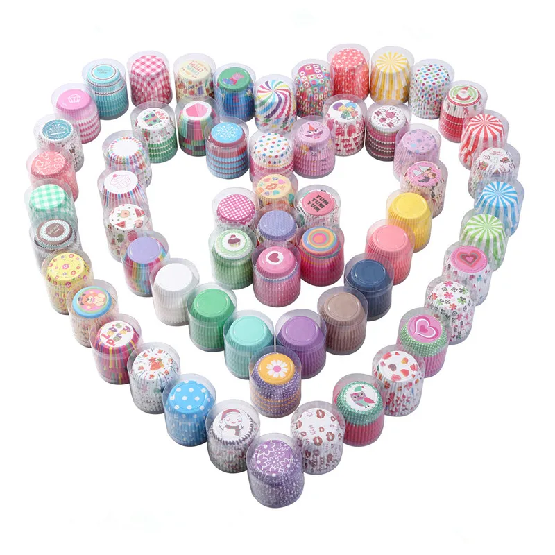 100 pcs/Pack бумажные Формы для кексов выпечки чашки торт вкладыши стойкость к смазочным веществам Горячее тиснение фольгой тиснения кекс лайнеры в
