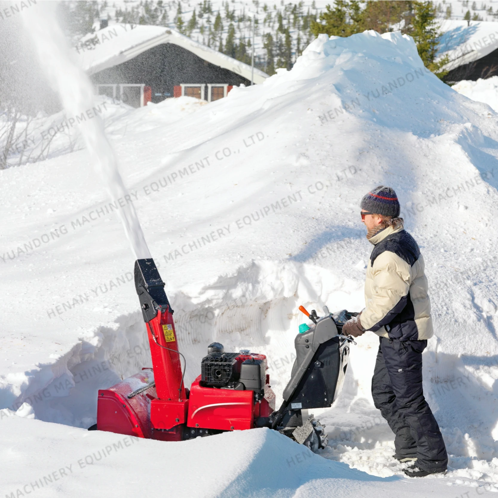 800-1300 MM Working Width Hand Push Snow Sweeper 13HP Multi-function Snow Thrower Hot Sale