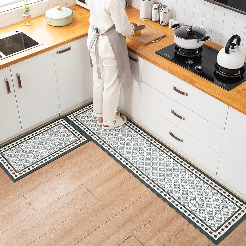 Custom Kitchen-Mats-for-Floor 2 Pieces Kitchen carpet Mats Non Skid Washable Kitchen rugs