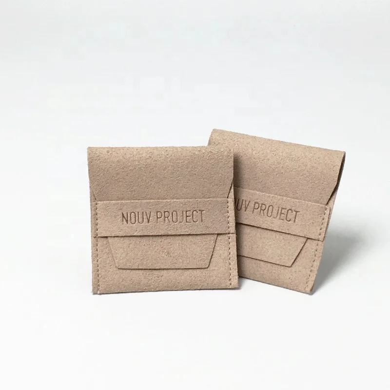 Custom Logo Printed Personalized Luxury Jewelry Packaging Bags Envelope Microfiber Jewelry Pouch